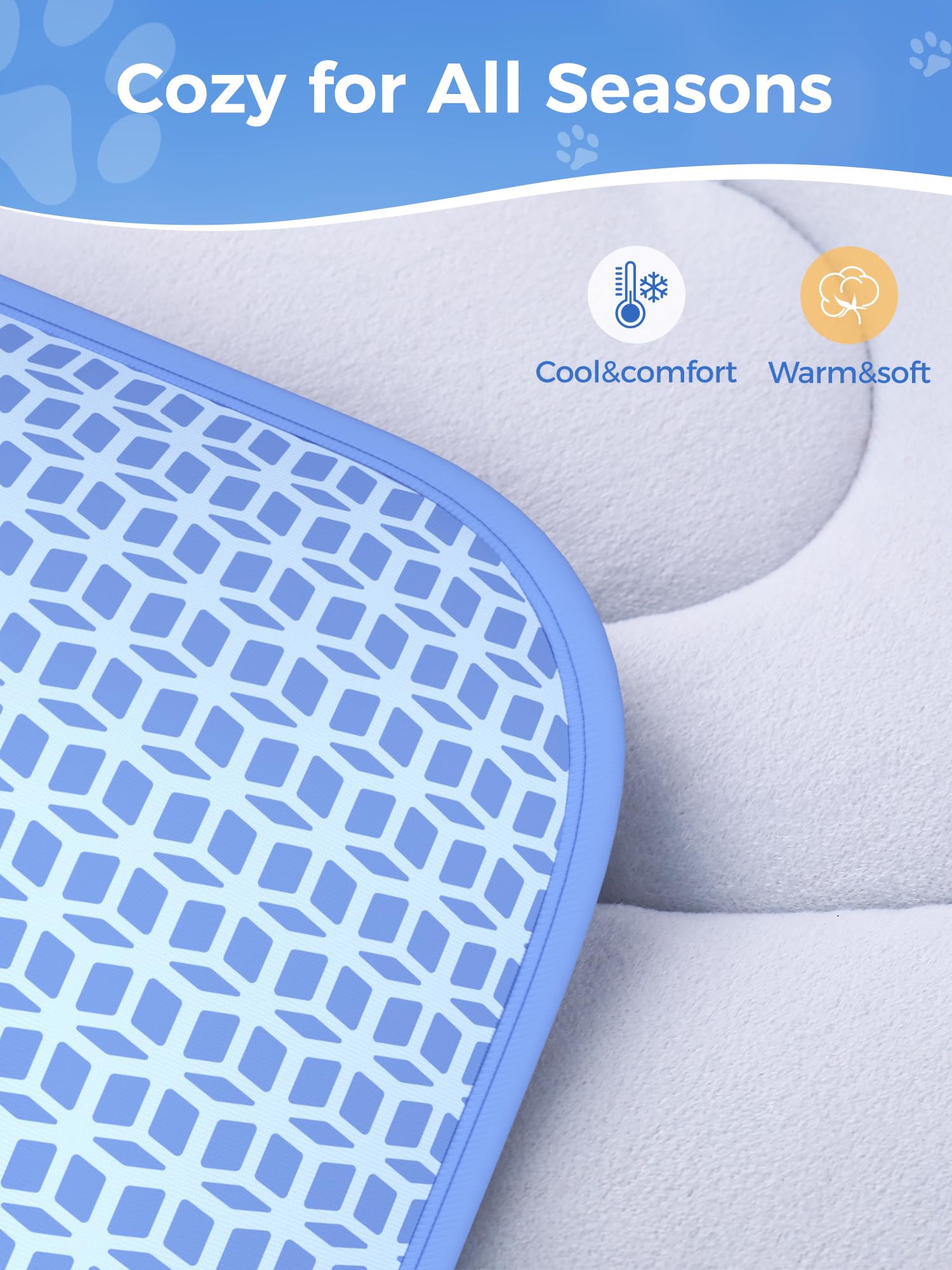 Rywell Dog Cooling Mat ,36*27 Super Thick & Comfortable Cooling Mat For Large Dog With Arc-Chill 3.0 & Pcm Tech(Q-Max>0.5), Endo